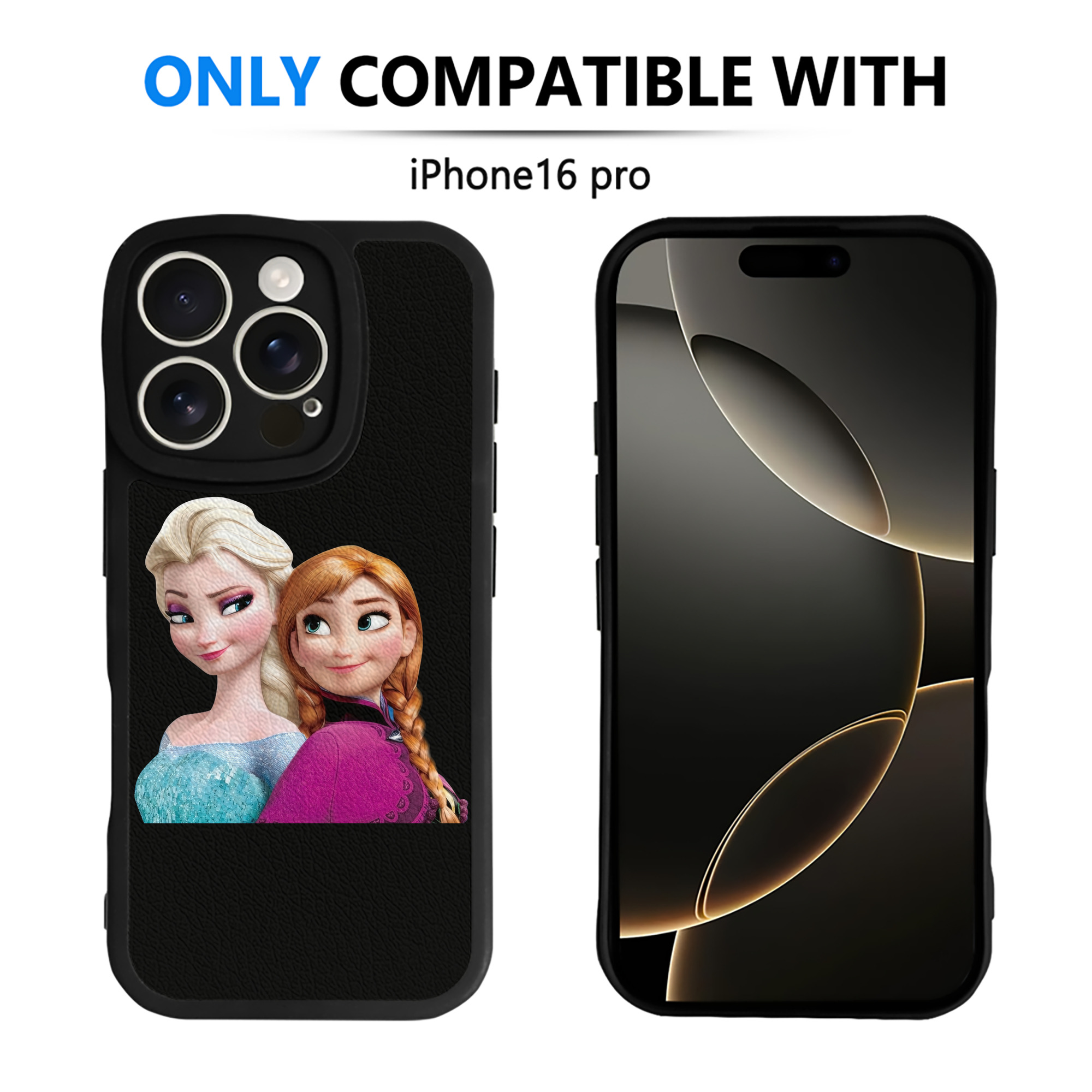 （画像用） アナと雪の女王 アンナ エルサ Frozen Anna Elsa 【iPhone 16シリーズ対応】シリコンスマホケース（レザー調） 材質：シリコン